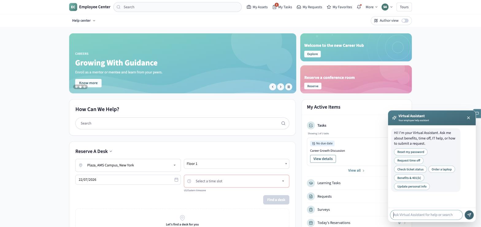 The Virtual Assistant panel